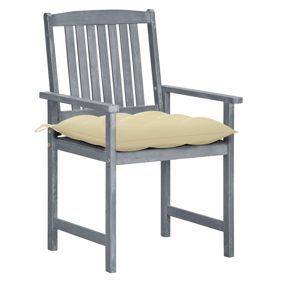 Tuinstoelen 2 St Met Kussens Massief Acaciahout Grijs 2