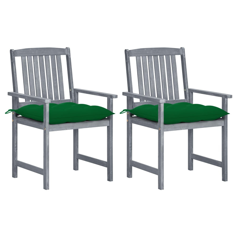 Tuinstoelen 2 St Met Kussens Massief Acaciahout Grijs 2