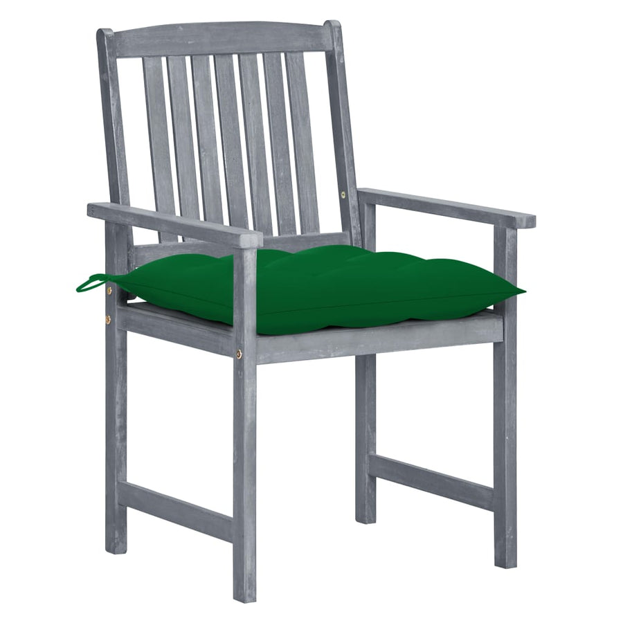Tuinstoelen 2 St Met Kussens Massief Acaciahout Grijs 2