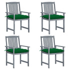 Tuinstoelen 4 stuks massief acaciahout grijs