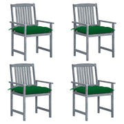 Tuinstoelen 4 stuks massief acaciahout grijs