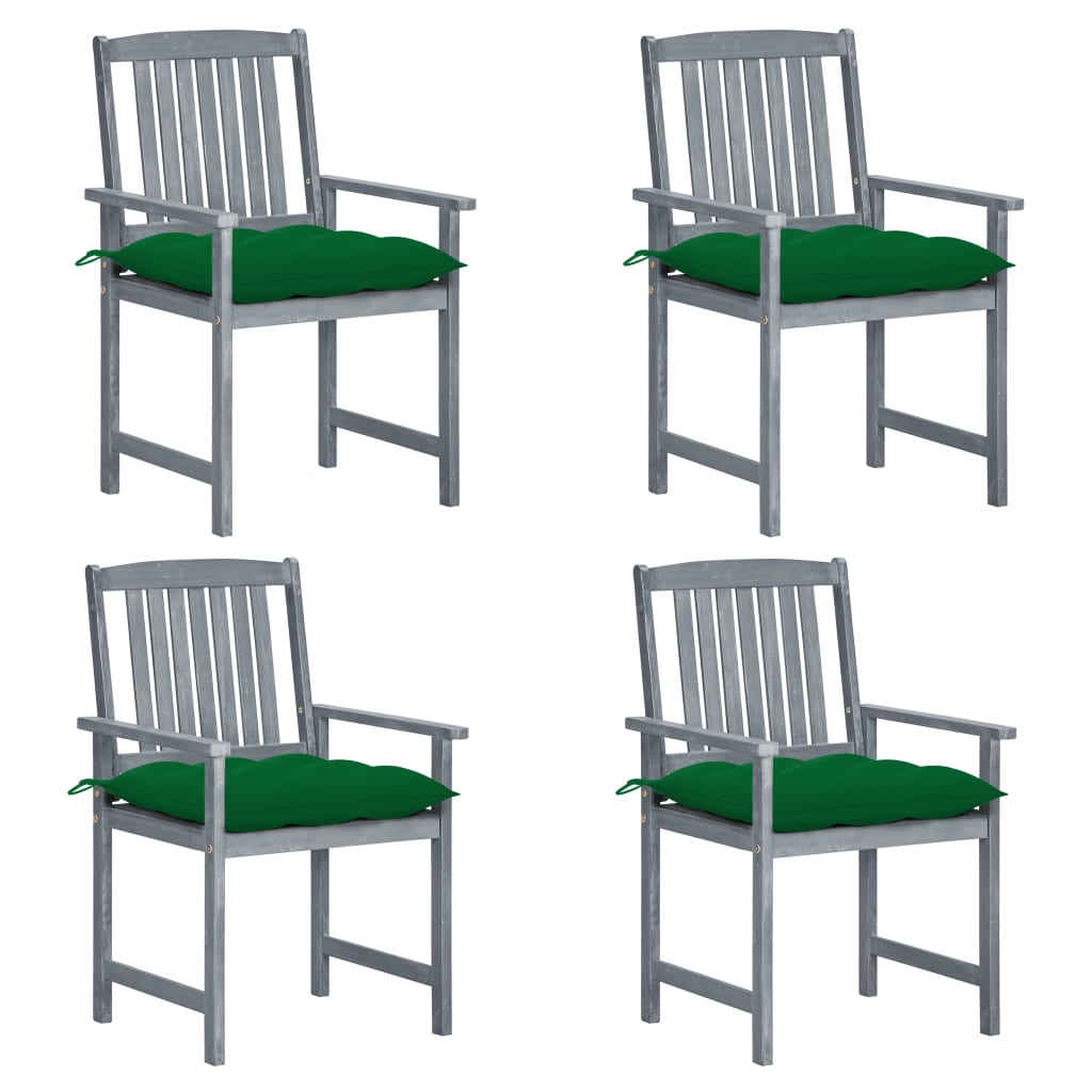 Tuinstoelen Met Kussens Massief Acaciahout Grijs 4