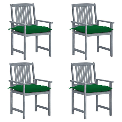Tuinstoelen Met Kussens Massief Acaciahout Grijs 4