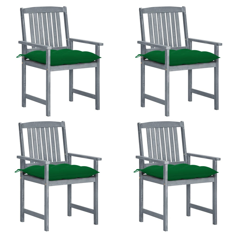 Tuinstoelen Met Kussens Massief Acaciahout Grijs 4