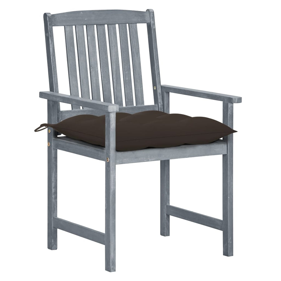 Tuinstoelen Met Kussens Massief Acaciahout Grijs 4 Taupe