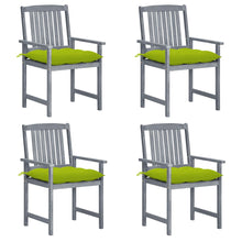 Tuinstoelen 4 St Met Kussens Massief Acaciahout Grijs Heldergroen