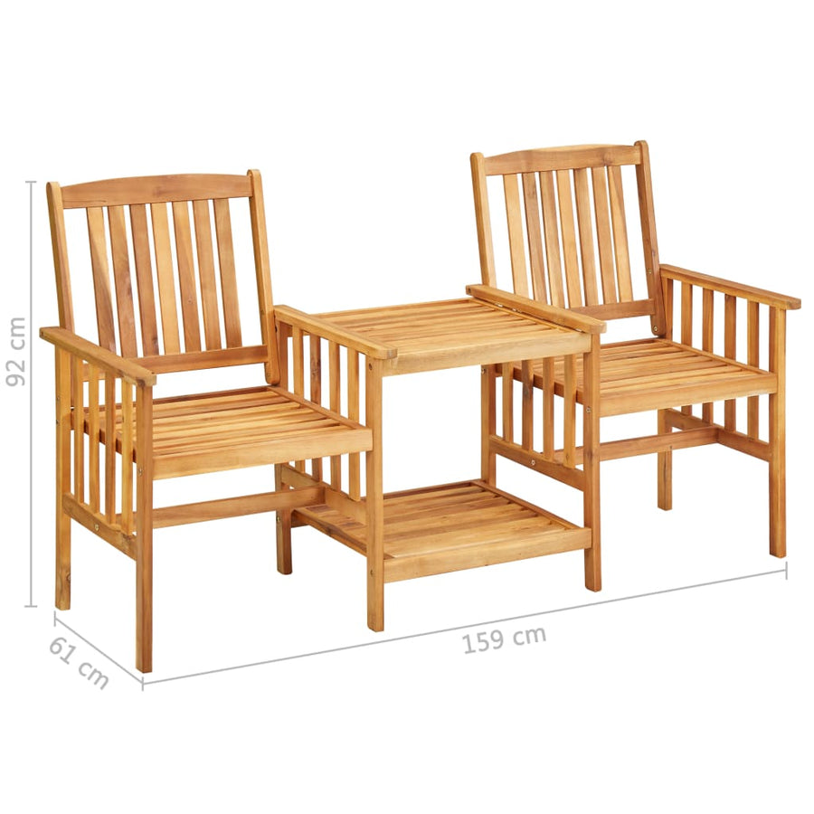 Tuinstoelen Met Tafeltje En Kussens Massief Acaciahout 1 Blauw