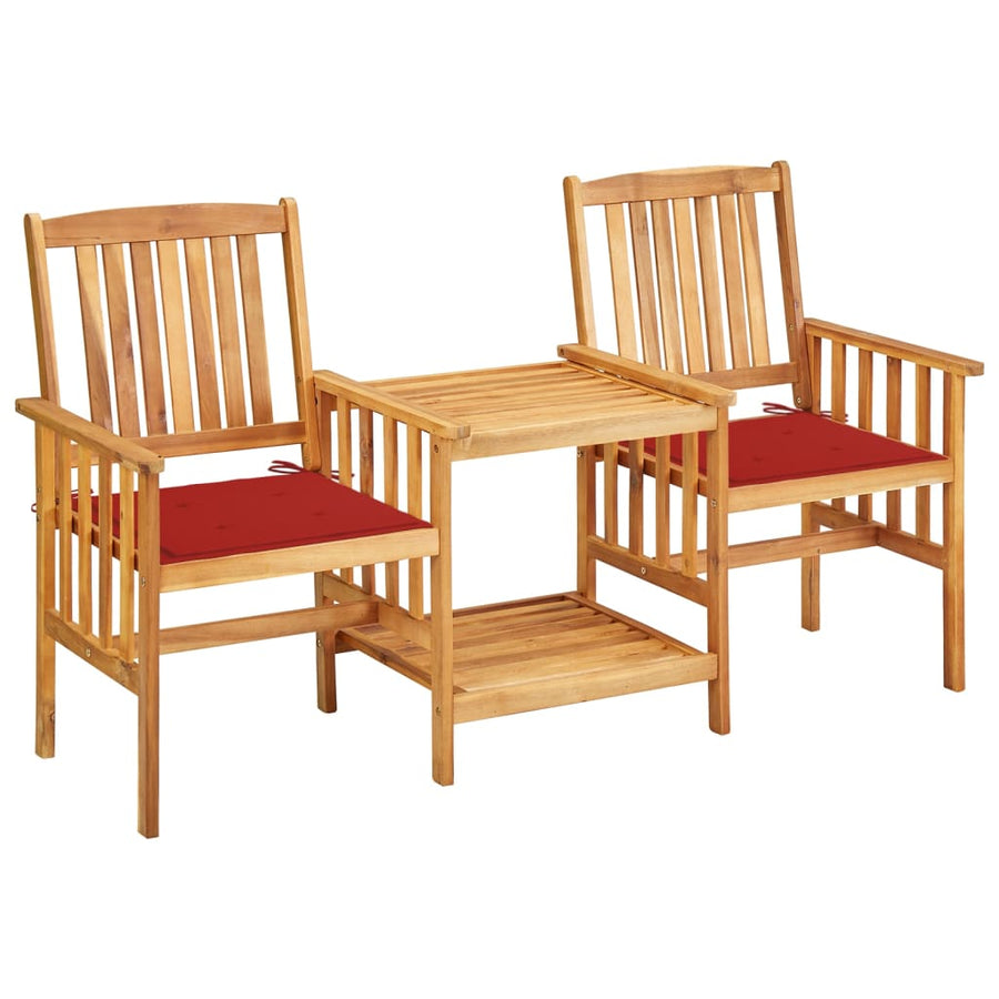 Tuinstoelen Met Tafeltje En Kussens Massief Acaciahout 1 Rood