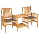 Tuinset massief acaciahout taupe kussens