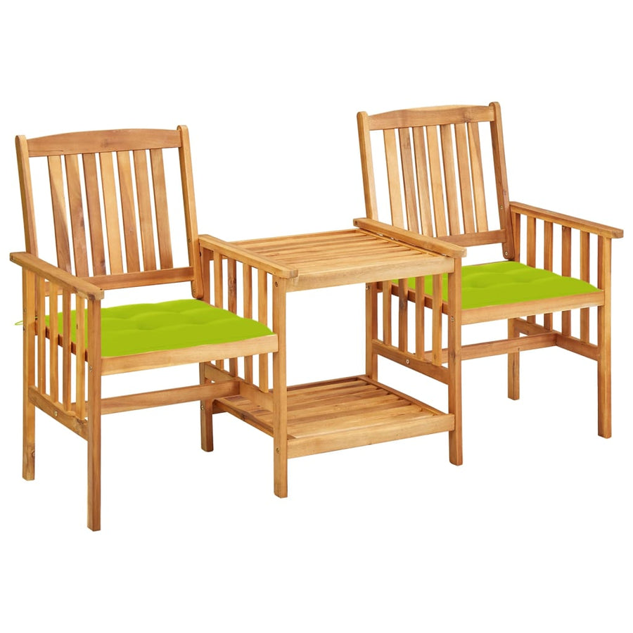 Tuinstoelen Met Tafeltje En Kussens Massief Acaciahout Heldergroen