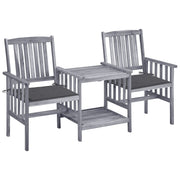 Tuinset massief acaciahout 159x61x92 cm grijs