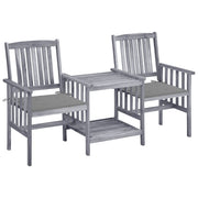 Tuinstoelenset massief acaciahout grijs