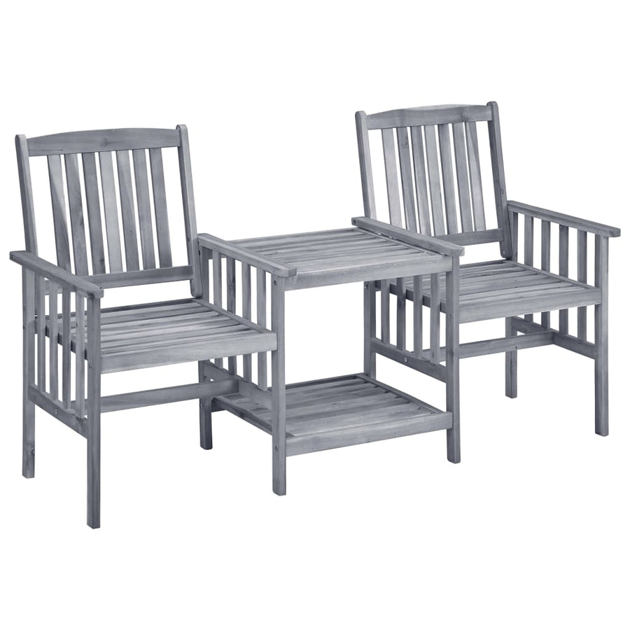 Tuinstoelen Met Tafeltje En Kussens Massief Acaciahout Blauw
