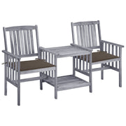 Tuinset massief acaciahout grijs taupe