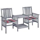 Tuinset massief acaciahout grijs