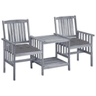 Tuinset massief acaciahout grijs