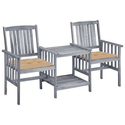 Tuinstoelen Met Tafeltje En Kussens Massief Acaciahout Beige