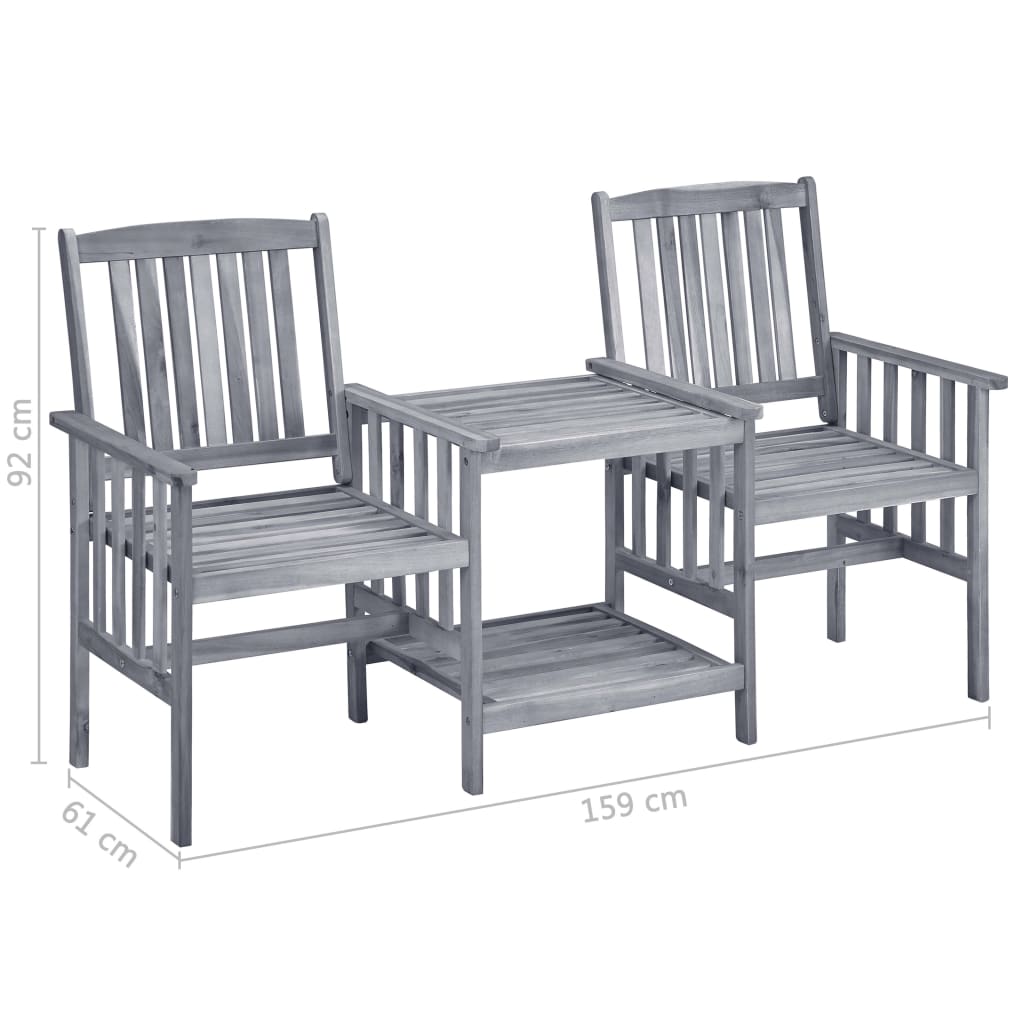 Tuinstoelen Met Tafeltje En Kussens Massief Acaciahout Beige