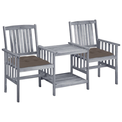 Tuinstoelen Met Tafeltje En Kussens Massief Acaciahout 1 Taupe