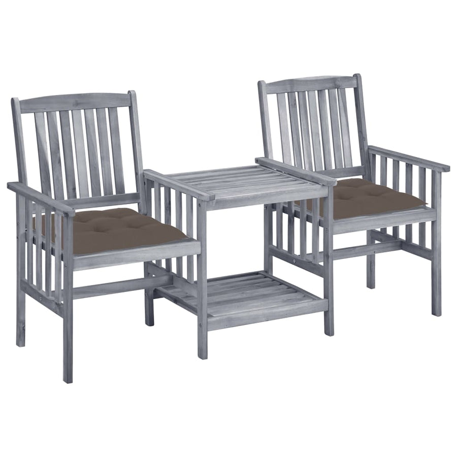 Tuinstoelen Met Tafeltje En Kussens Massief Acaciahout 1 Taupe