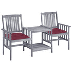 Garden Chairs with Table and Cushions Solid Acacia Wood
