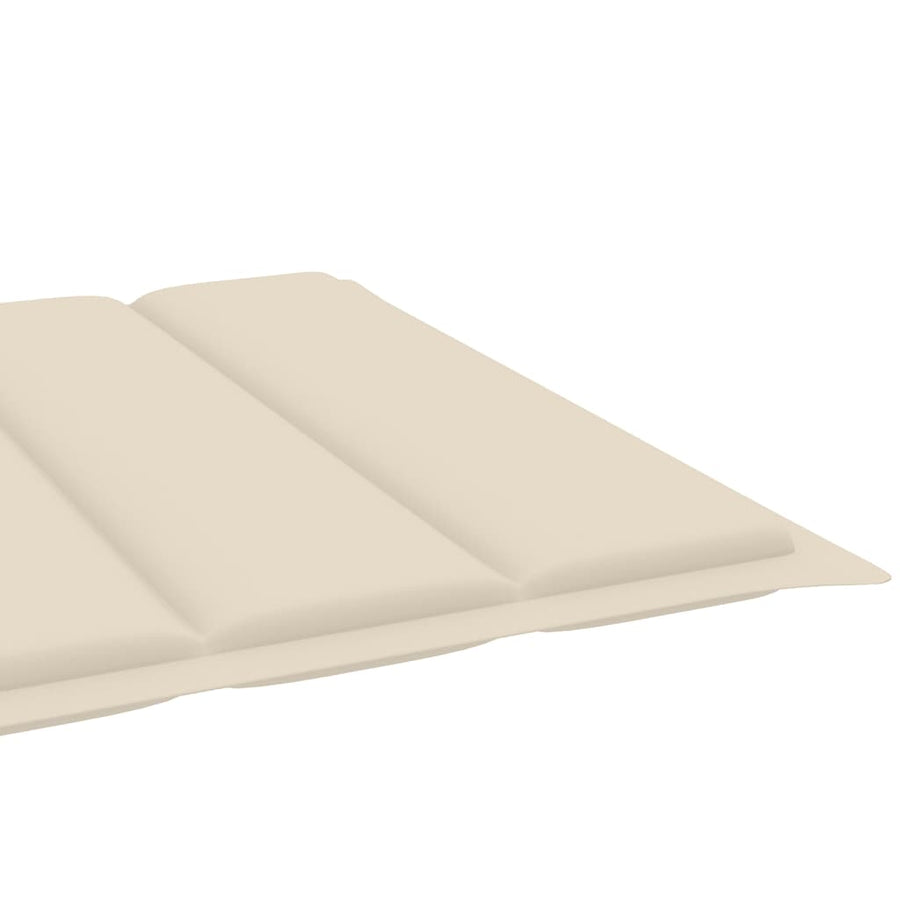 Ligbed Met Kussen Massief Acaciahout Crème