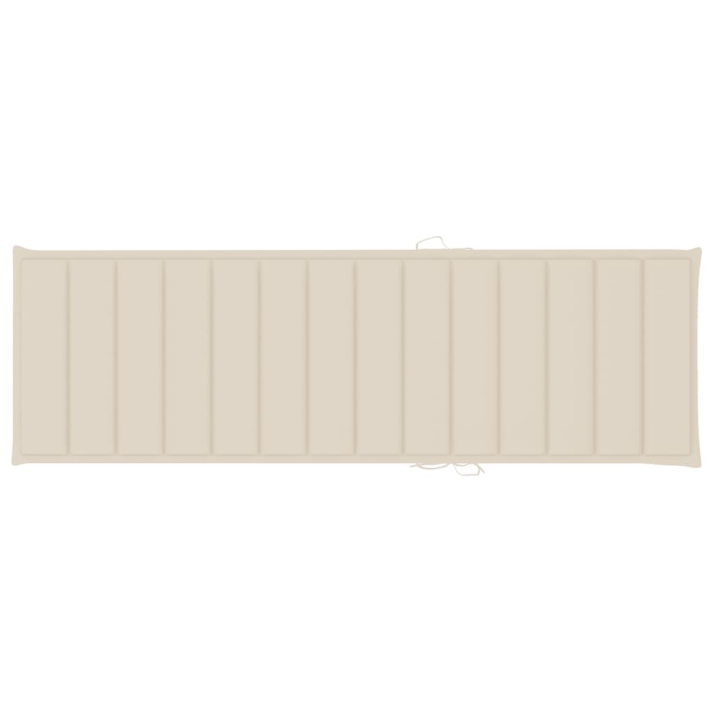 Ligbed Met Kussen Massief Acaciahout Beige