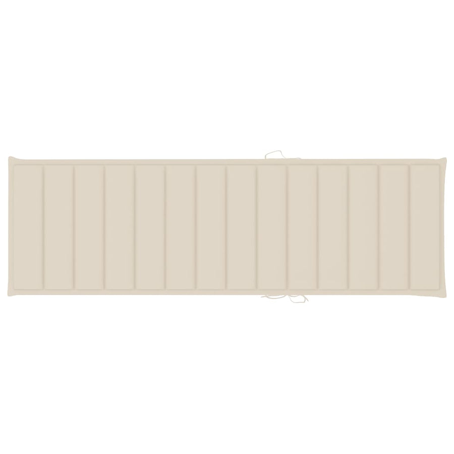 Ligbed Met Kussen Massief Acaciahout Beige