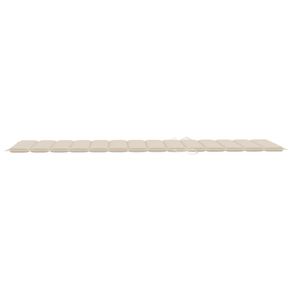 Ligbed Met Kussen Massief Acaciahout Beige