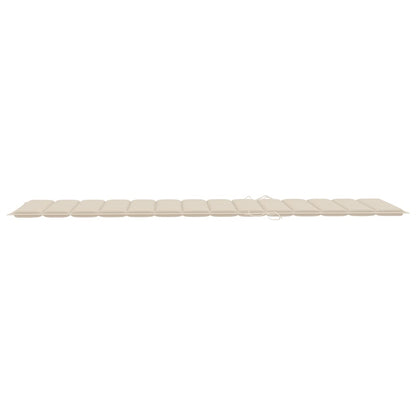 Ligbed Met Kussen Massief Acaciahout Beige