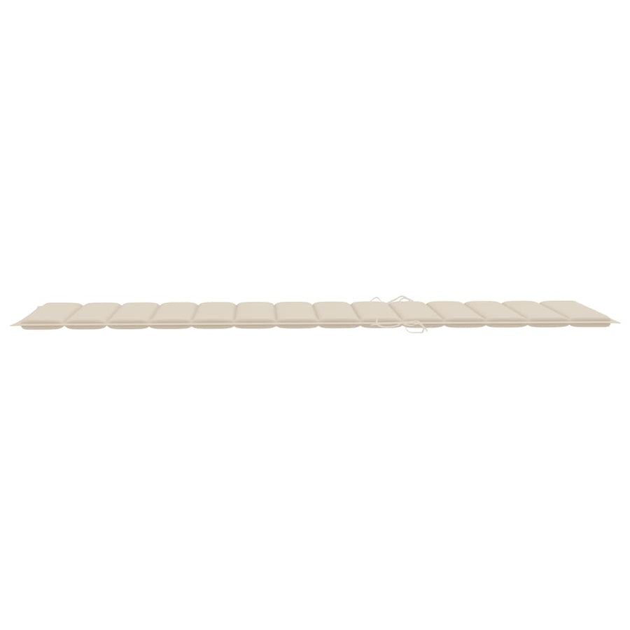 Ligbed Met Kussen Massief Acaciahout Beige