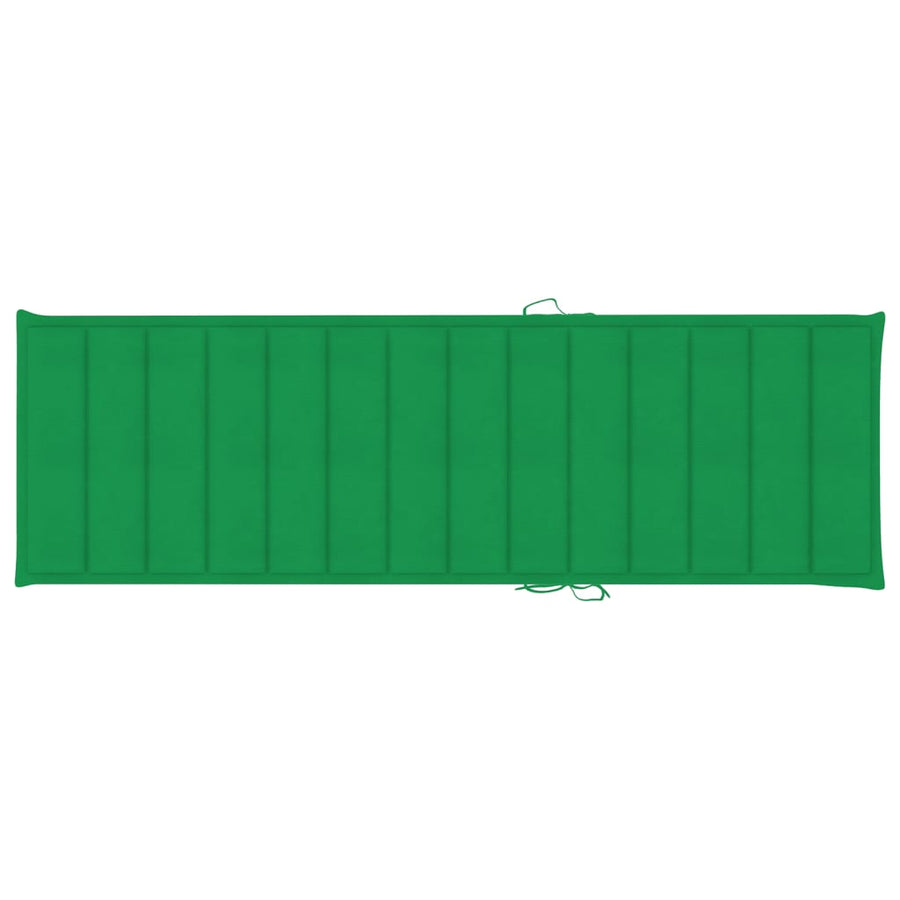 Ligbed Met Kussen Massief Acaciahout Groen