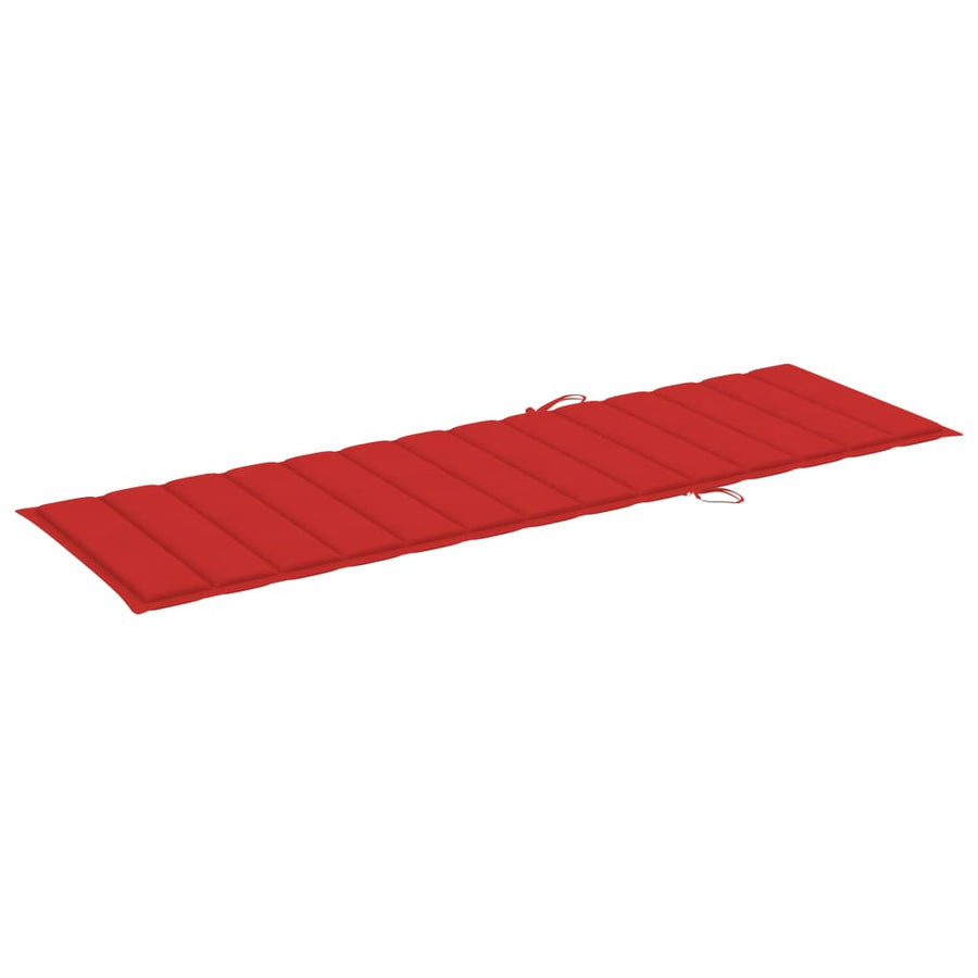 Ligbed Met Kussen Massief Acaciahout Rood