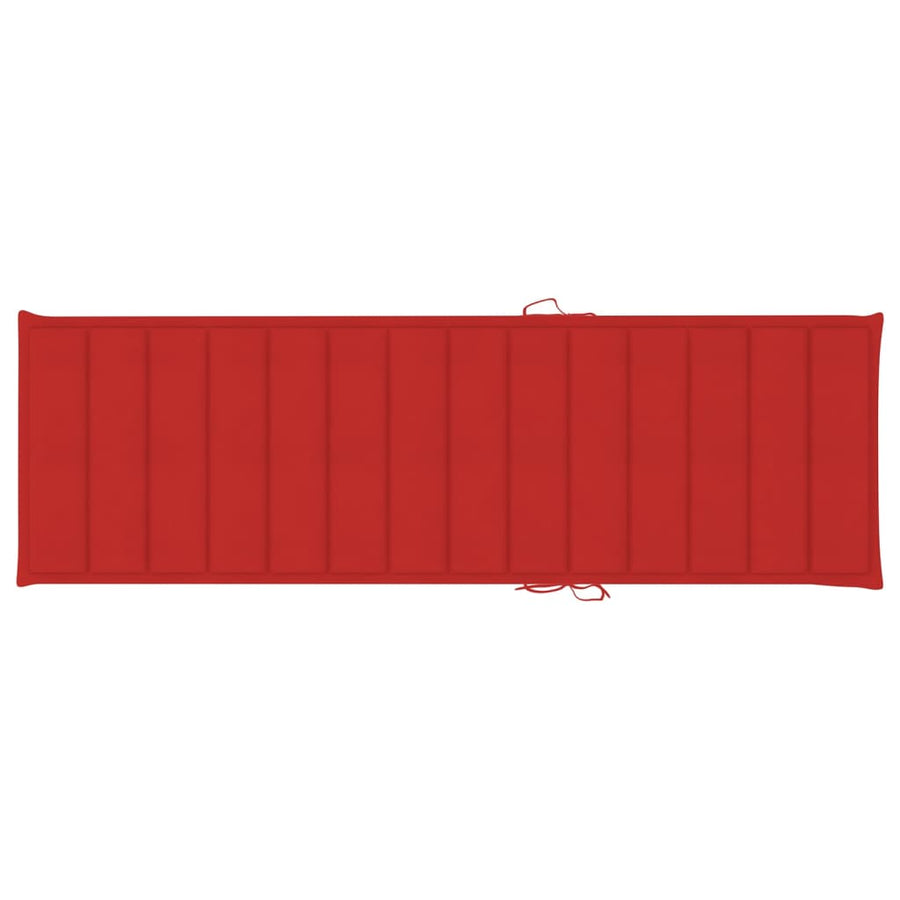 Ligbed Met Kussen Massief Acaciahout Rood