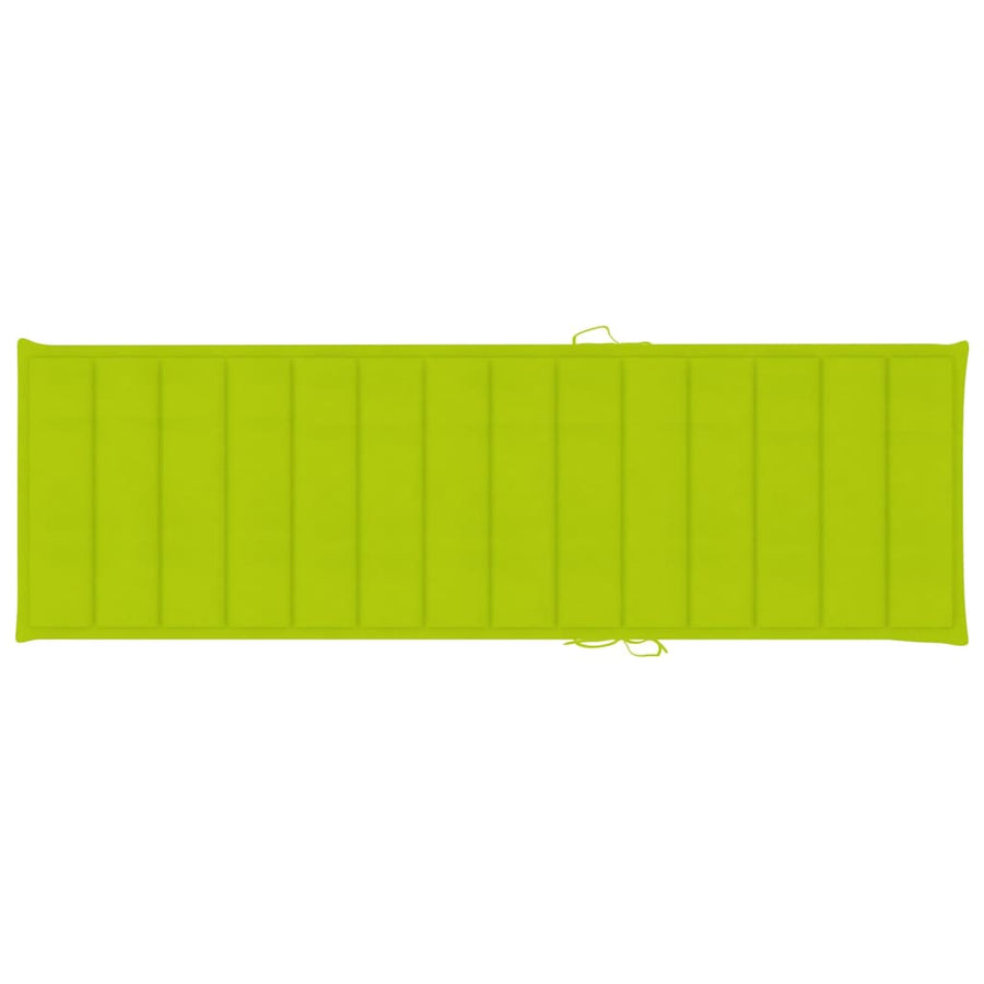 Ligbed Met Kussen Massief Acaciahout Heldergroen