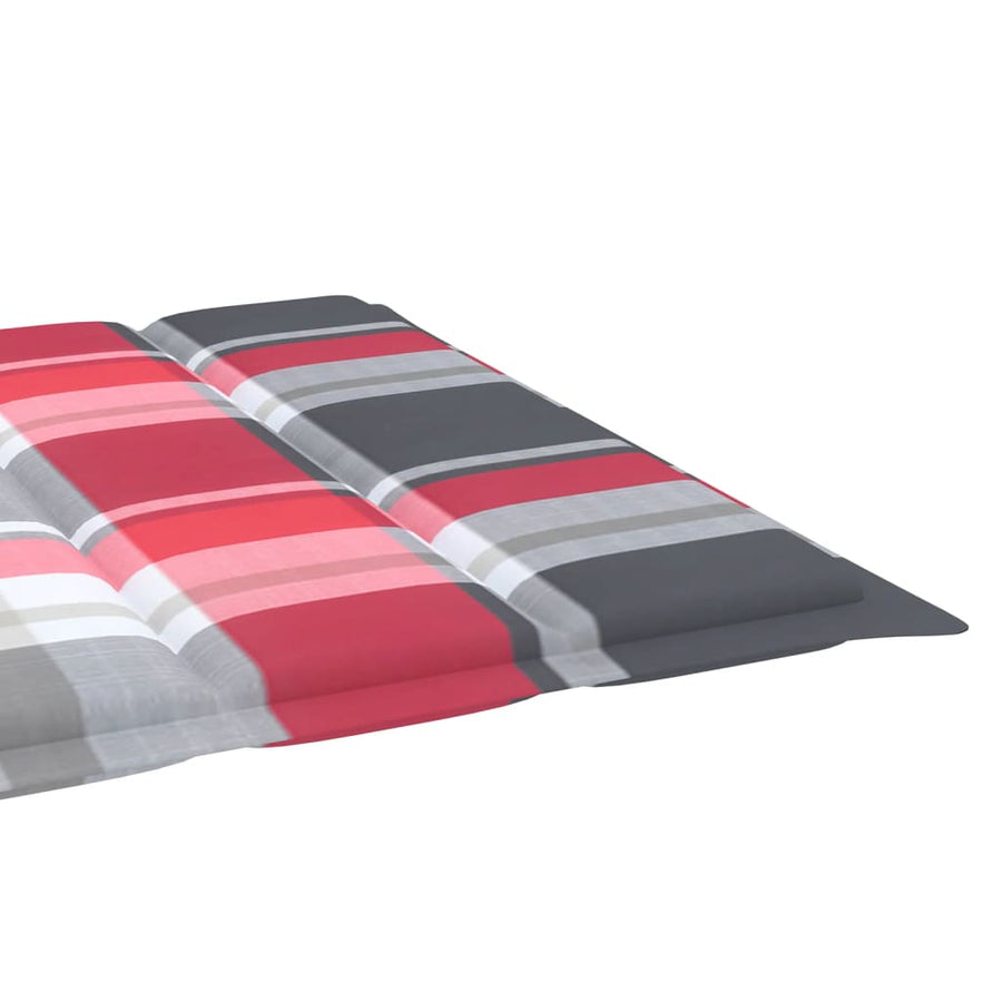 Ligbed Met Kussen Massief Acaciahout Rood ruitpatroon