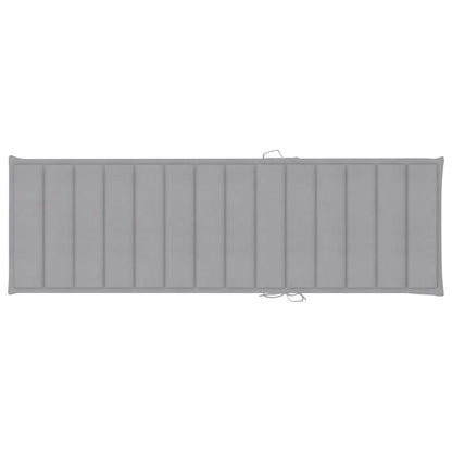 Ligbed Met Kussen Massief Acaciahout 200 x 63 x 85 cm Grijs