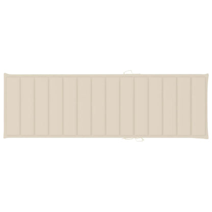 Ligbed Met Kussen Massief Acaciahout 200 x 63 x 85 cm Crème