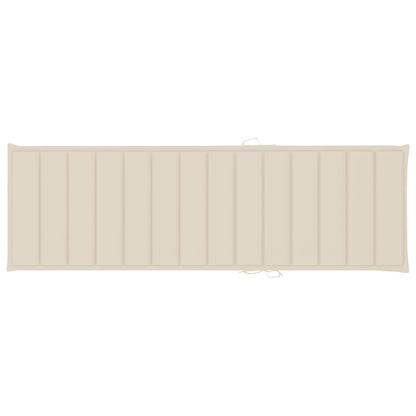 Ligbed Met Kussen Massief Acaciahout 200 x 63 x 85 cm Beige