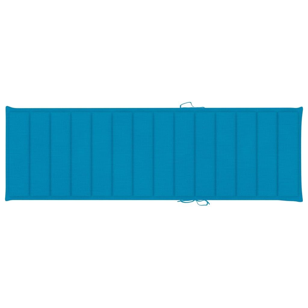 Ligbed Met Kussen Massief Acaciahout 200 x 63 x 85 cm Blauw