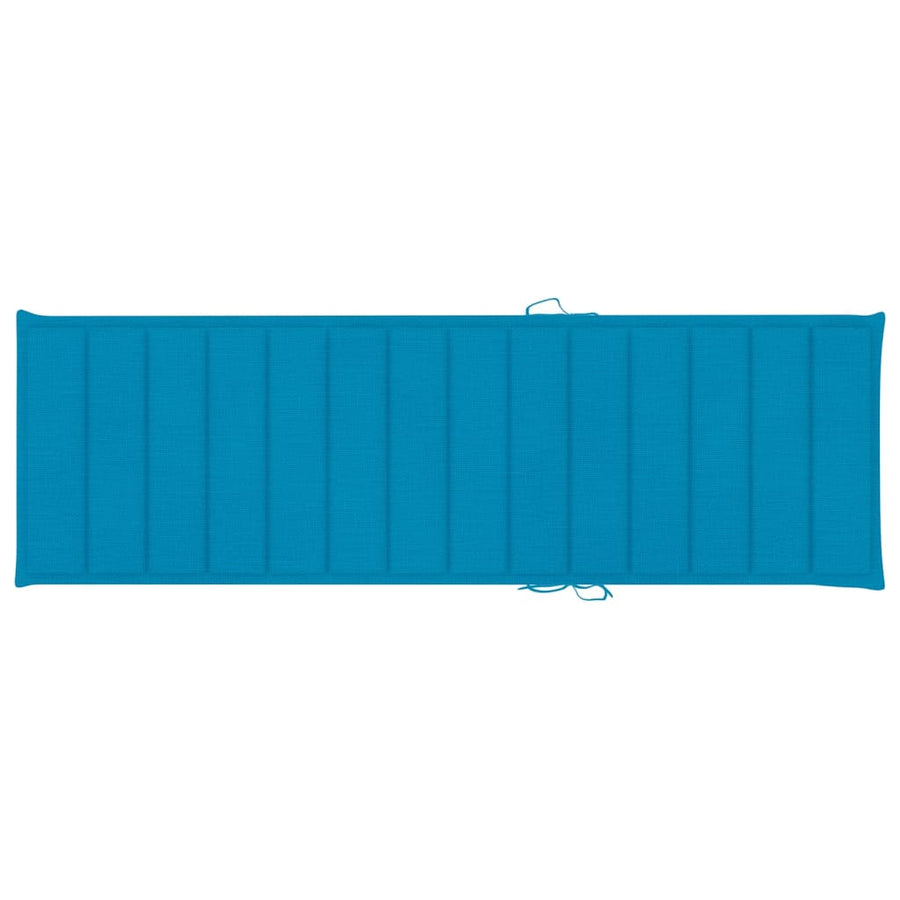 Ligbed Met Kussen Massief Acaciahout 200 x 63 x 85 cm Blauw