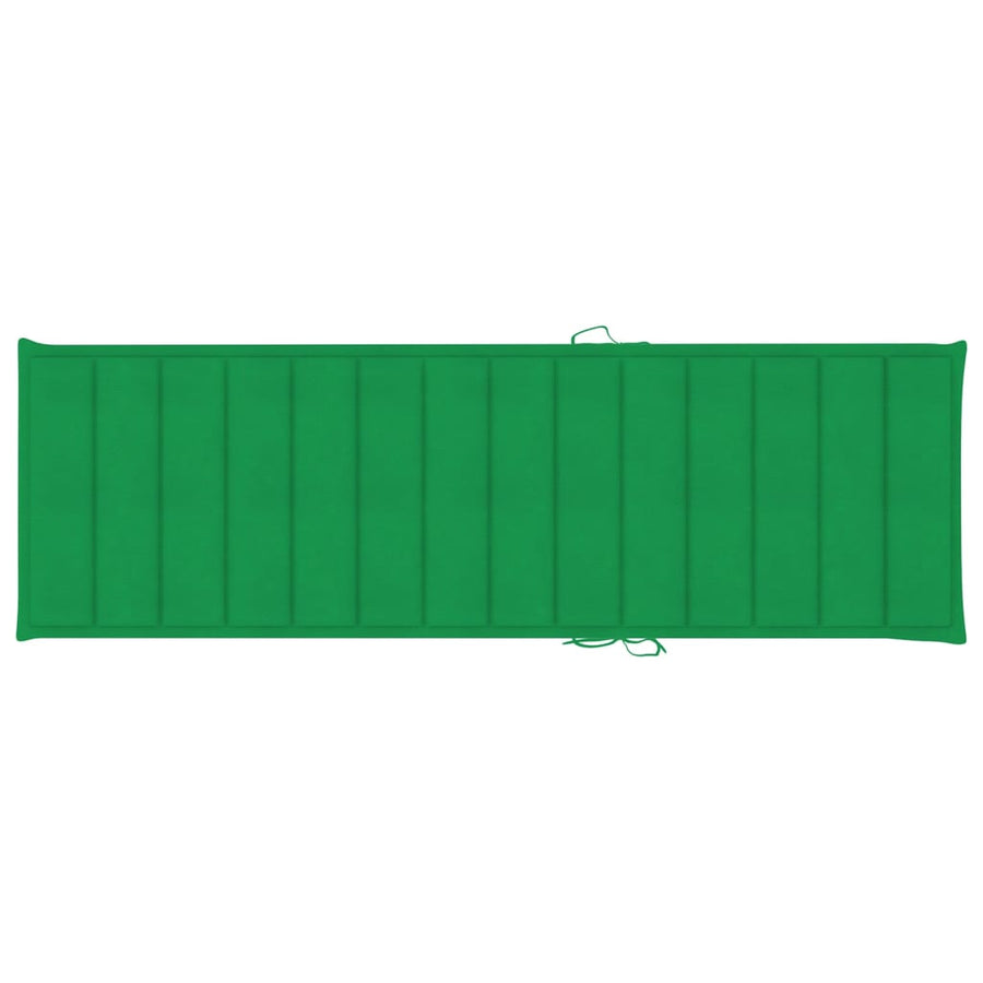 Ligbed Met Kussen Massief Acaciahout 200 x 63 x 85 cm Groen