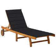 Ligbed massief acaciahout met kussen 200x63x85 cm