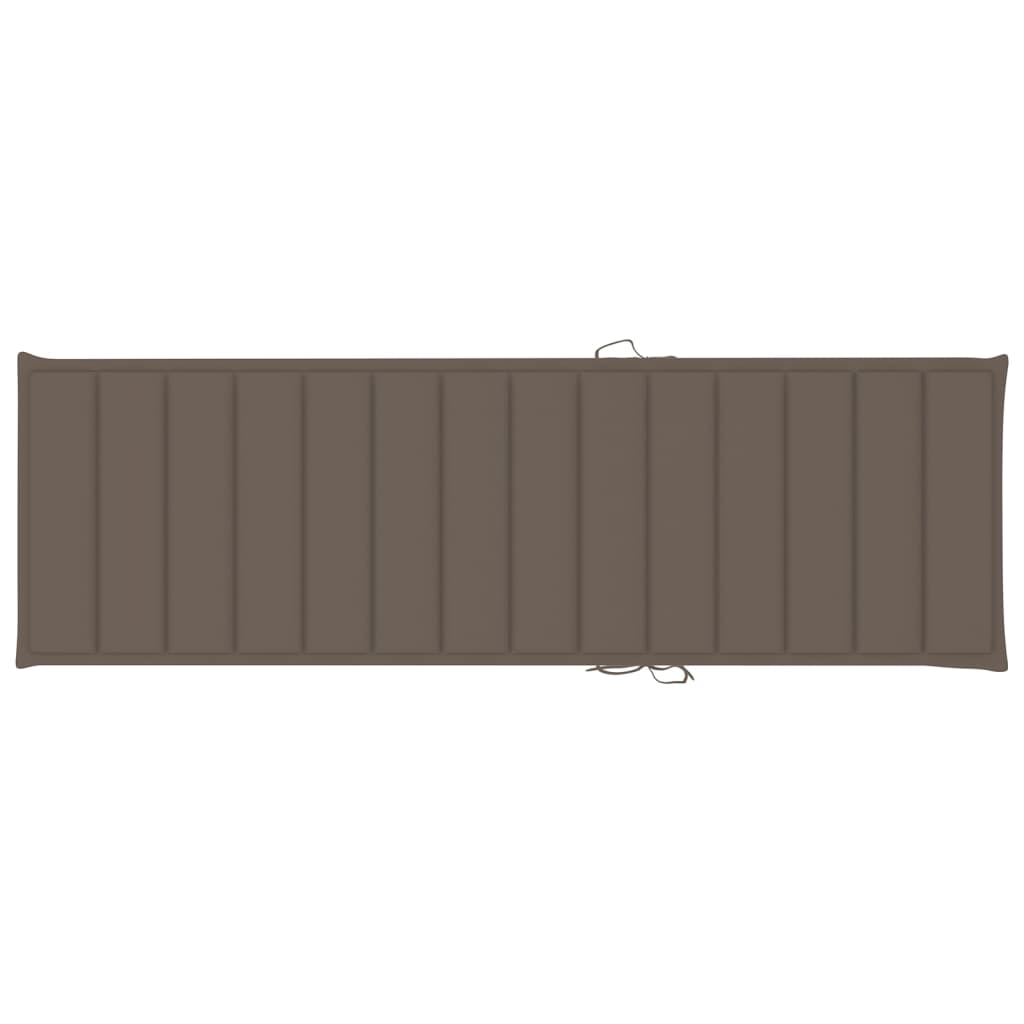 Ligbed Met Kussen Massief Acaciahout 200 x 63 x 85 cm Taupe