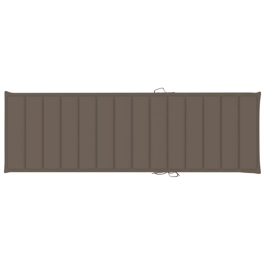 Ligbed Met Kussen Massief Acaciahout 200 x 63 x 85 cm Taupe