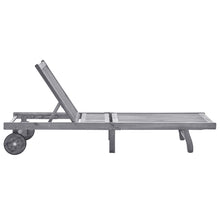 Ligbed Met Kussen Massief Acaciahout Grijs 200 x 63 x 85 cm Crème