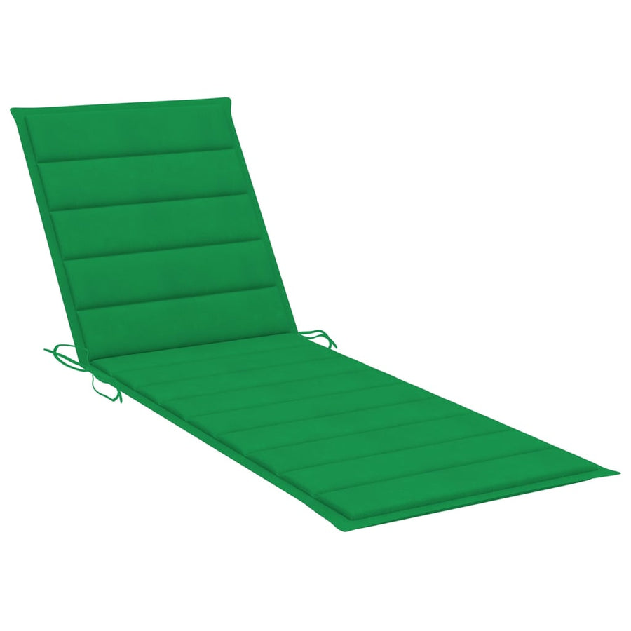 Ligbed Met Kussen Massief Acaciahout Grijs 200 x 63 x 85 cm Groen