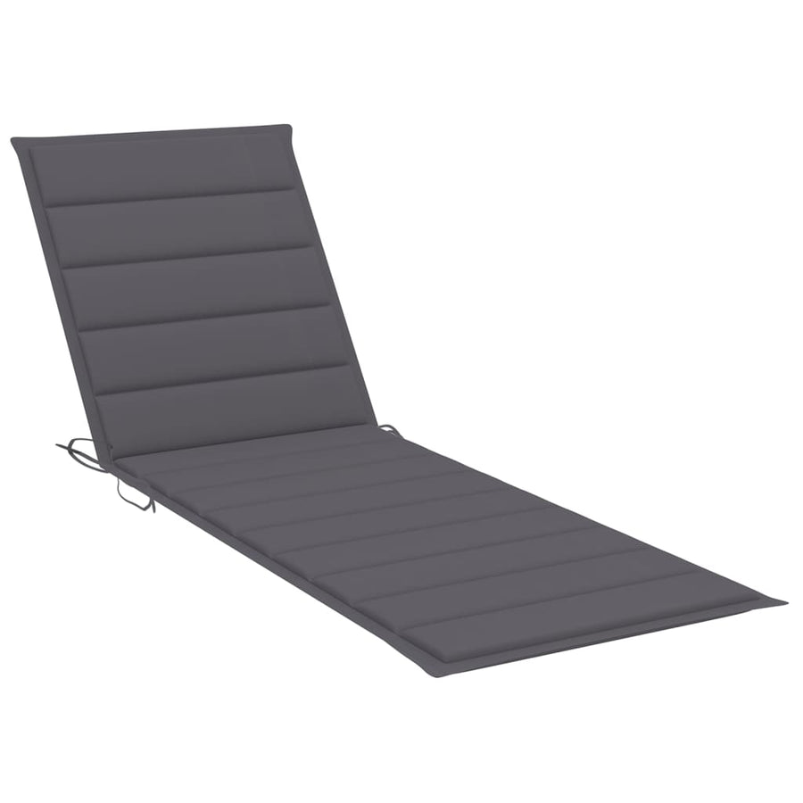 Ligbed 2-Persoons Met Kussens Massief Acaciahout 200 x 123 x 85 cm Antraciet