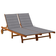 Ligbed 2-persoons massief acaciahout 200x123x85 cm