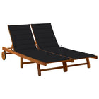 Ligbed 2-persoons massief acaciahout 200x123x85 cm
